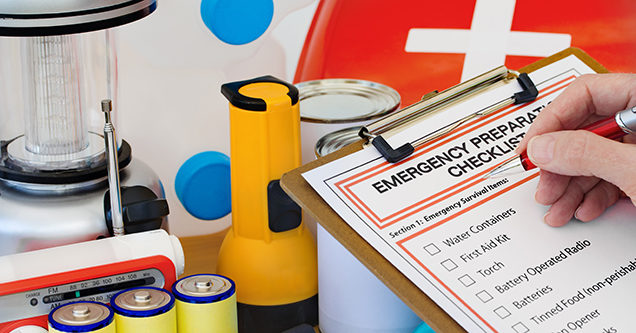 Ready for disaster - checking off the items on the emergency preparedness form