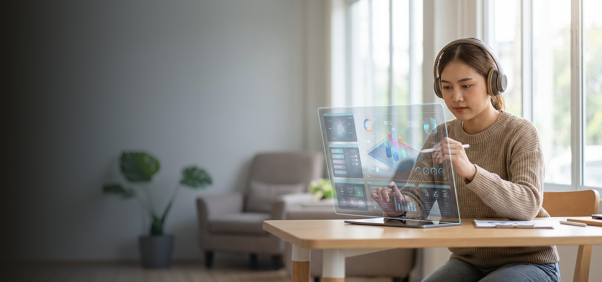 Researcher studies data outcomes of caregiver training.